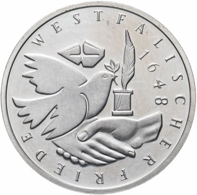 купить Германия 10 марок 1998 G "350 лет подписания Вестфальского Мирного Договора"