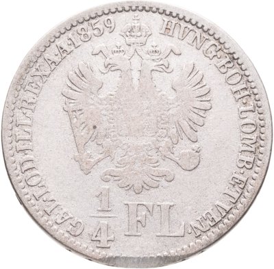 купить Австрия 1/4 флорина (florin) 1859 A Маленький орел знак монетного двора "A" - Вена