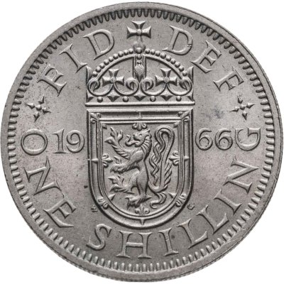 купить Великобритания 1 шиллинг (shilling) 1966 Шотландский герб - атакующий лев внутри коронованного щита