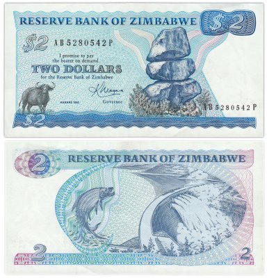 Купить Зимбабве 2 доллара 1983 (Pick 1b)
