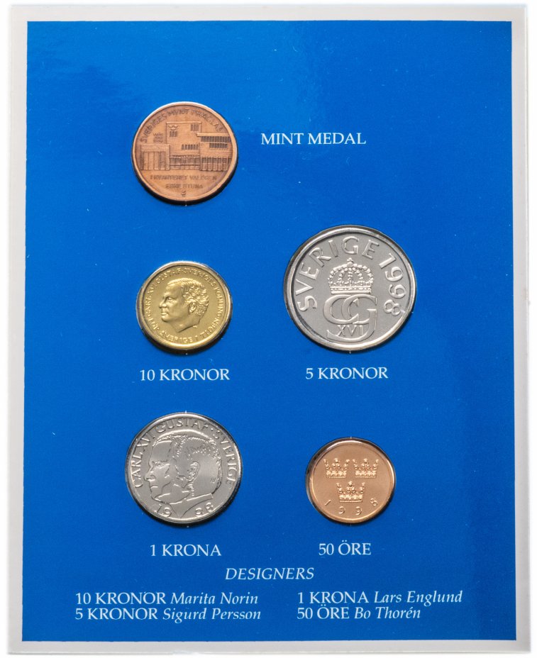 купить Швеция набор монет 1998 (4 монеты + медаль в буклете)