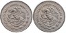 Купить Мексика набор из двух юбилейных монет 200 песо (pesos) 1985  75 лет Революции и 175 лет Независимости