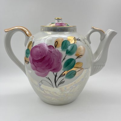 купить Чайник доливной "Роза", фарфор, люстр, роспись, золочение, Дулевский фарфоровый завод (Дулёво), СССР, 1968-1991 гг.