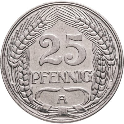 купить Германия 25 пфеннигов (pfennig) 1910, знак монетного двора: "A" - Берлин