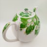 Купить Доливной чайник с декором в виде павлиньего пера, фарфор, деколь, Дмитровский фарфоровый завод (ДФЗ Вербилки), СССР, 1965-1991 гг.