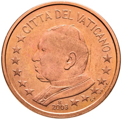 купить Ватикан 5 центов (cents) 2003 "Портрет Папы Иоана Павла II"