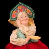 Купить Кукла-грелка на чайник (самовар) "Зеркальце", Московская фабрика сувенирных и подарочных игрушек, ткань, канва, роспись, композитный материал (зеркало), СССР, 1970-1980 гг.