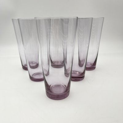 купить Набор из шести стаканов сиреневого оттенка, стекло, неодимовое, СССР, 1970-1990 гг.