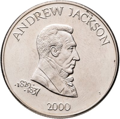 купить Либерия 5 долларов (dollars) 2000 "Эндрю Джексон (1829-1837)"