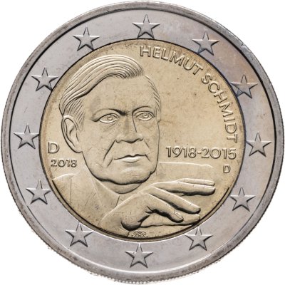купить Германия 2 евро (euro) 2018 "D" - Мюнхен 100 лет со дня рождения Гельмута Шмидта