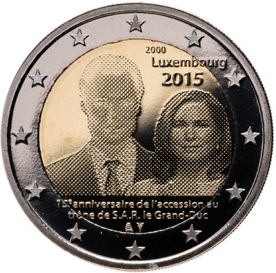 купить Люксембург 2 евро 2015 "15-летие вступления на престол великого герцога Анри" Proof в капсуле
