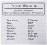Купить Палау 5 долларов 2007 набор из 3х монет "Морская жизнь"