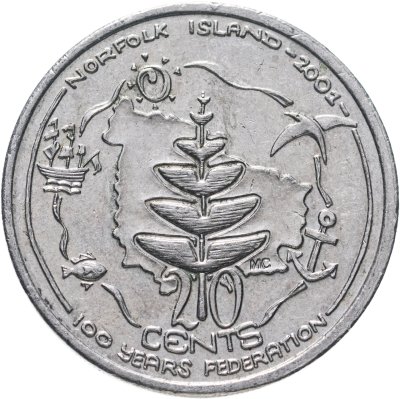 купить Австралия 20 центов 2001 "Остров Норфолк"