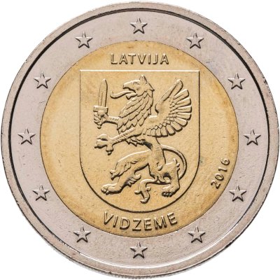 купить Латвия 2 евро 2016 "Исторические области Латвии: Видземе"