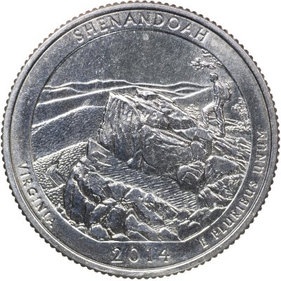 купить США 25 центов [Квотер] 2014 S [KM#567] "Национальный парк Шенандоа - Shenandoah [Virginia]"