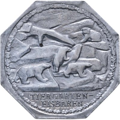 купить Германия (Нюрнберг) нотгельд 20 пфеннигов 1921 "Зоопарк. Белые медведи" трамвайный жетон