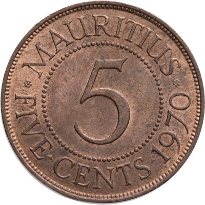 купить Маврикий 5 центов (cents) 1970