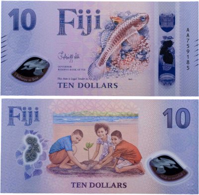 купить Фиджи 10 долларов 2026 год Фауна (Pick 126а) полимер
