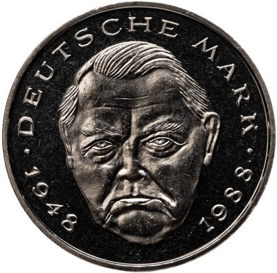 купить Германия 2 марки 1999 D Людвиг Эрхард, 40 лет Федеративной Республике (1948-1988)