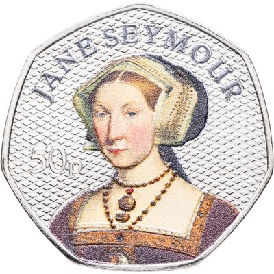 купить Гернси 50 пенсов 2024 «Король Генрих VIII и его жены - Джейн Сеймур» цветная