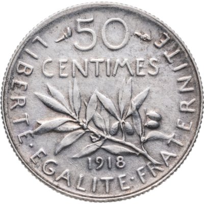 Купить Франция 50 сантимов (centimes) 1918