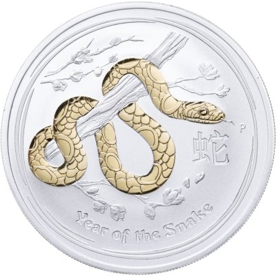купить Австралия 1 доллар 2013 "Восточный календарь. Год змеи" с позолотой