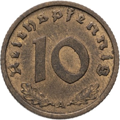 купить Германия, Третий рейх 10 рейхспфеннигов (reichspfennig) 1939