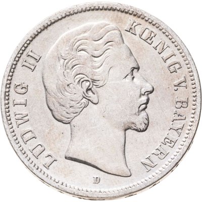 купить Германская Империя, Бавария 5 марок (mark) 1875 D