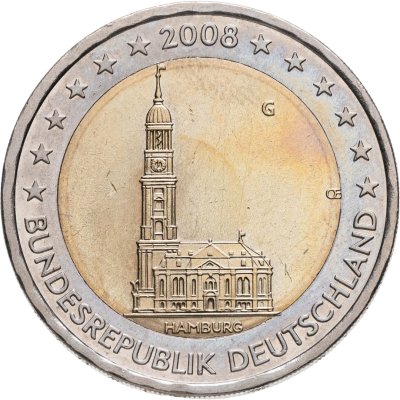 купить Германия 2 евро (euro) 2008 G Федеральные земли Германии - Церковь св. Михаила, Гамбург знак монетного двора: "G" - Карлсруэ