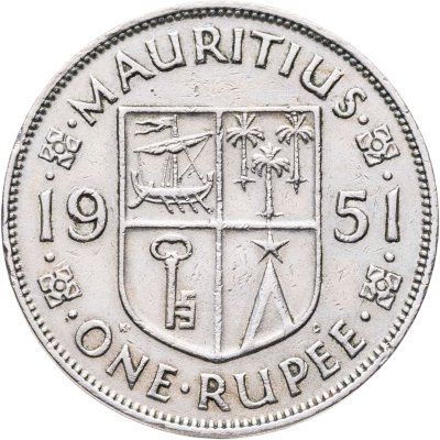 купить Маврикий 1 рупия (rupee) 1951 с жёлобом на гурте