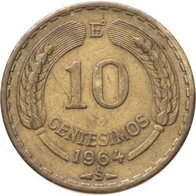 купить Чили 10 сентесимо (centesimos) 1964