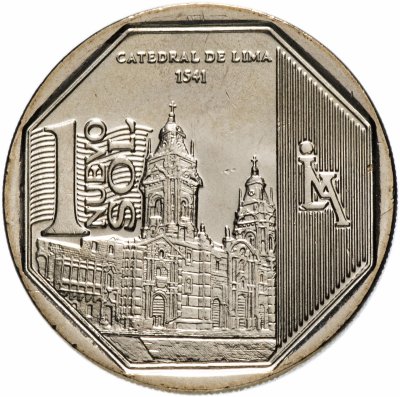 купить Перу 1 новый соль (nuevo sol) 2014 "Богатство и гордость Перу - Кафедральный собор Лимы"