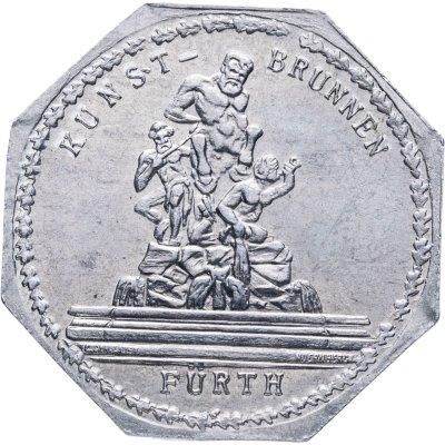 купить Германия (Нюрнберг) нотгельд 20 пфеннигов 1921 "Арт-фонтан" трамвайный жетон