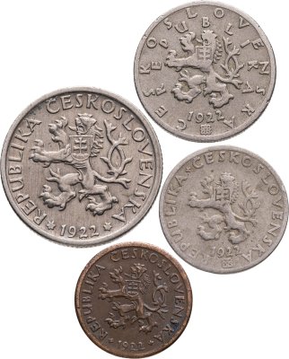 купить Чехословакия полный годовой набор монет для обращения 1922 (4 штуки)