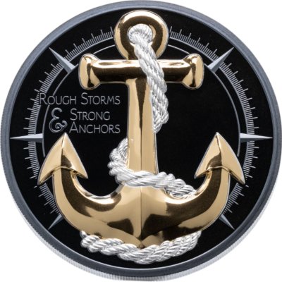 купить Острова Кука 10 долларов 2025 "Путешествие Якорь – Сильные штормы" в футляре, с сертификатом