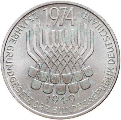 купить Германия (ФРГ) 5 марок 1974 "25 лет со дня принятия конституции ФРГ"