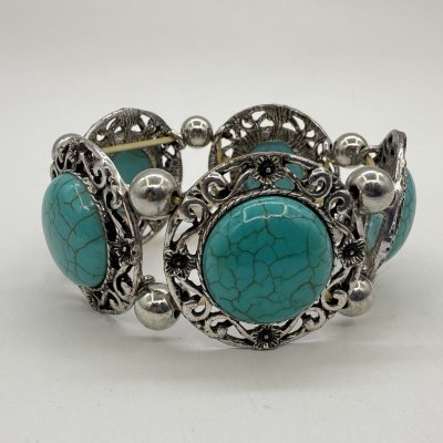 купить Браслет винтажный со вставками голубого оттенка, металл, композитный метериал, Россия, 1990-2010 гг.