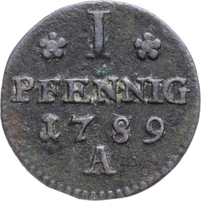 купить Пруссия 1 пфенниг 1789