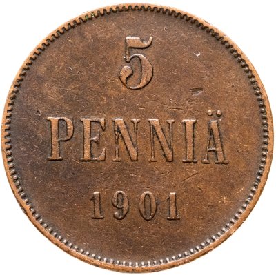 купить 5 пенни (pennia) 1901 Российская Финляндия