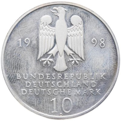 купить Германия 10 марок 1998 300 лет Франкскому благотворительному фонду, знак монетного двора: "D" - Мюнхен