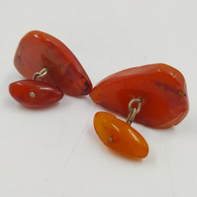 купить Запонки винтажные, янтарь, металл, СССР, 1970-1990 гг.