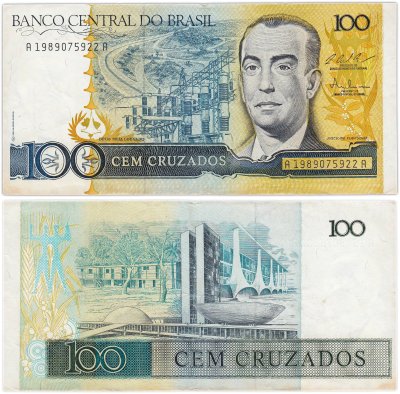 купить Бразилия 100 крузадо 1988 года (Pick 211с)