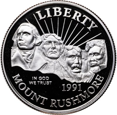 купить США 50 центов (1/2 доллара, half dollar) 1991 "Mount Rushmore (50 лет Национальному мемориалу Рашмор)"