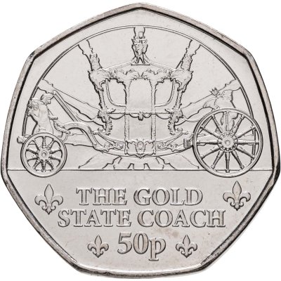 купить Гернси 50 пенсов 2024 «Королевская конюшня - Золотая государственная карета»