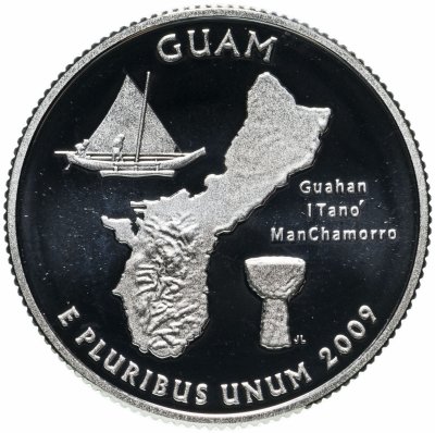 купить США 25 центов (квотер, 1/4 доллара, quarter dollar) 2009 S Proof Гуам (Guam)