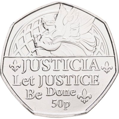 купить Джерси 50 пенсов (pence) 2022 "Добродетели Королевы - Правосудие"