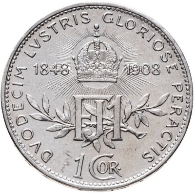 купить Австро-Венгрия 1 крона 1908 "60 лет правления Франца Иосифа I"