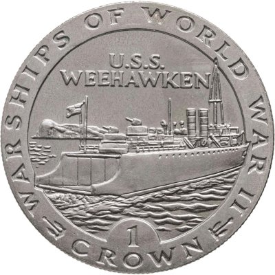 купить Гибралтар 1 крона 1993 "Корабли Второй мировой войны - USS WEEHAWKEN"