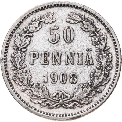 купить 50 пенни (pennia) 1908 L Российская Финляндия