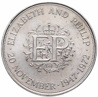 купить Великобритания 1 крона 1972 "Королевская серебряная свадьба"